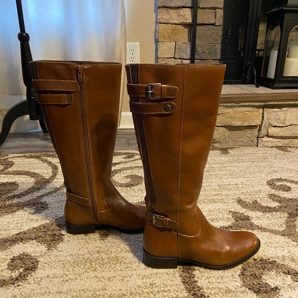 Matisse Bono Equestrian Riding Boots Cognac Brown Tan Leather Tall Knee Brazil - Picture 2 of 10